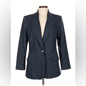 Express Single-Button Denim Blazer